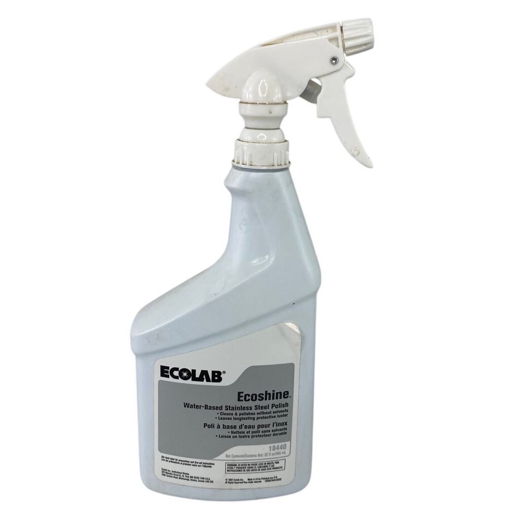 Vtg 2002 Ecolab Ecoshine Stainless Steel Polish 18440 32 oz 50 Percent Full